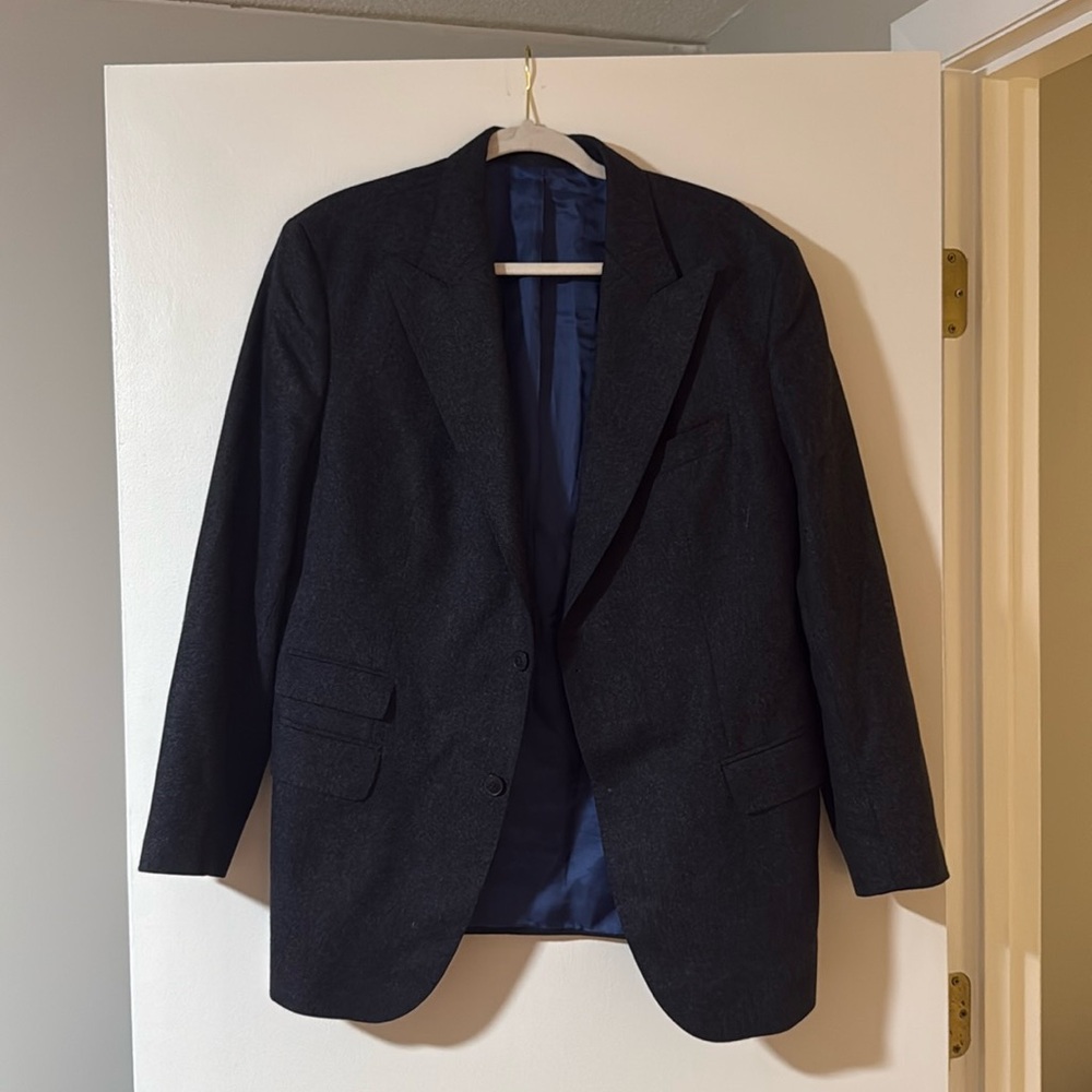 Charcoal flannel suit jacket